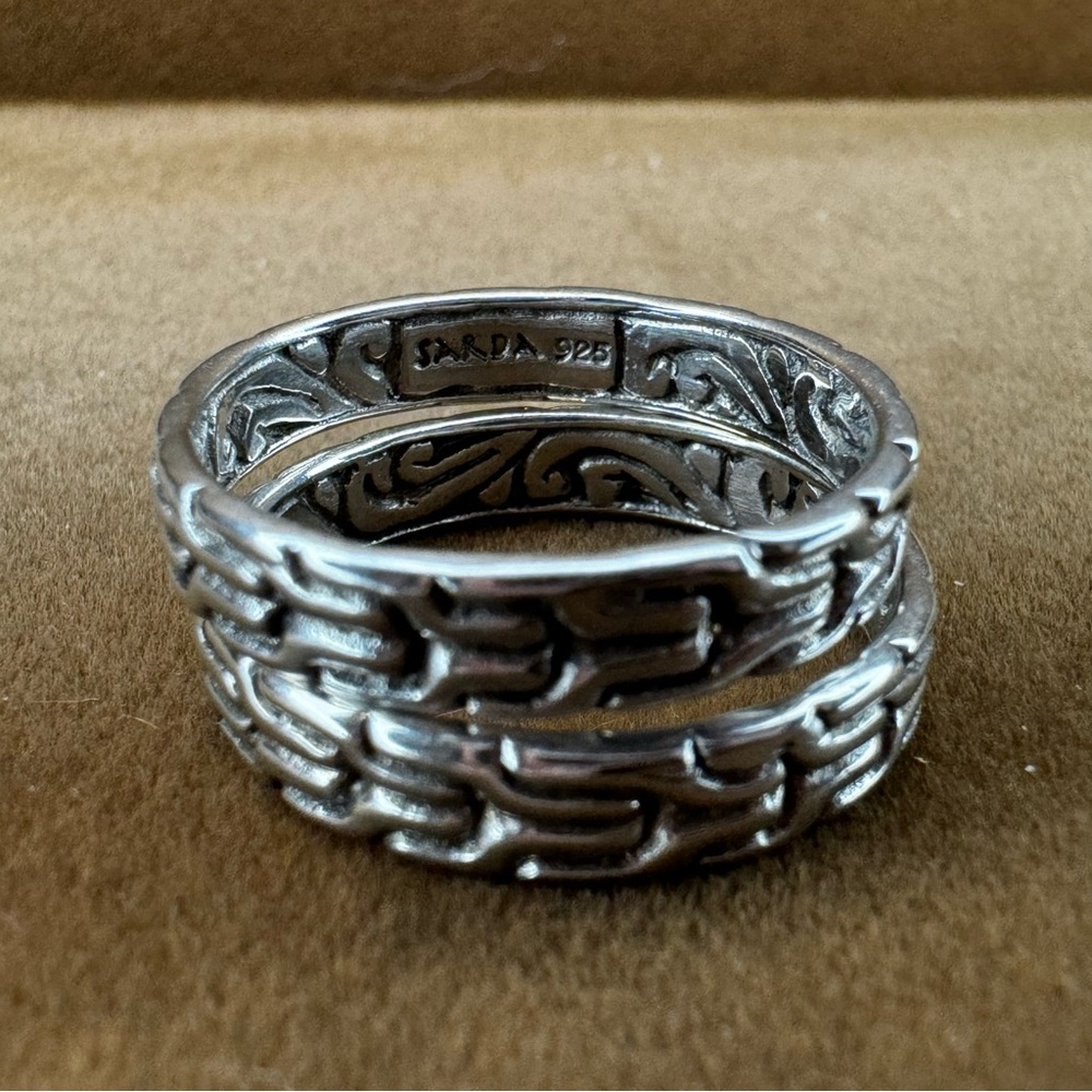 Sterling Silver Stackable Chain Link Style Band R… - image 2